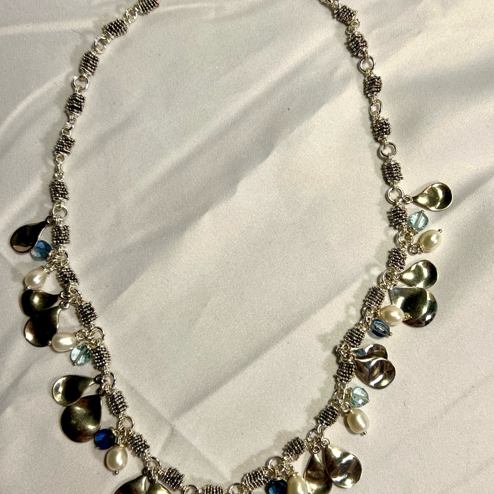 Starry Night by Michael Dawkins, 925 Sterling silver w/pearls & blue topaz. - Picture 16 of 16